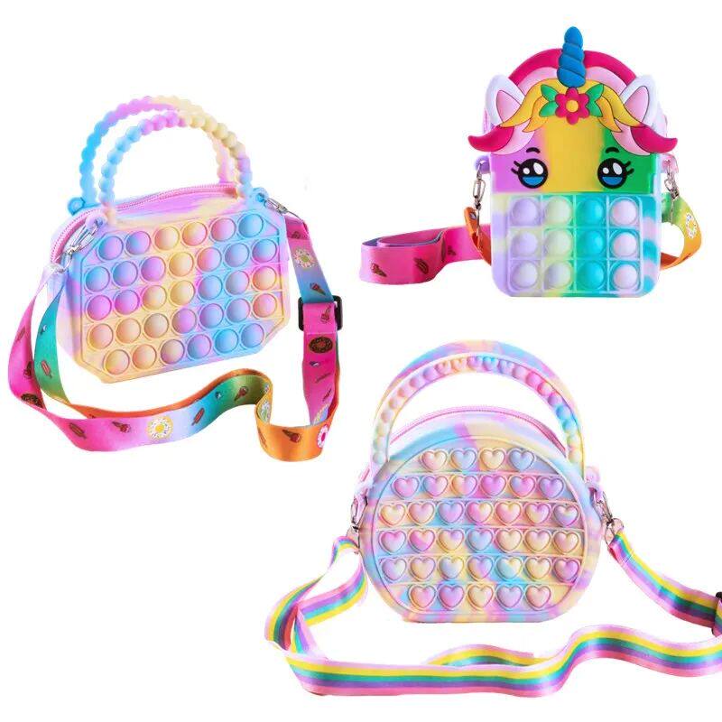 POP PURSE SILICONE SENSORY PUSH POP BUBBLE BAG CROSSBODY BAG