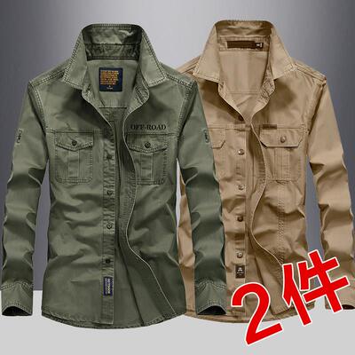 2025春季新款男士长袖衬衣薄款纯棉宽松大码休宽松衬衫中青年潮