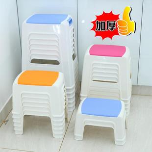 凳儿童矮凳餐桌高凳户外 塑料凳子加厚成人浴室小板凳家用方凳换鞋