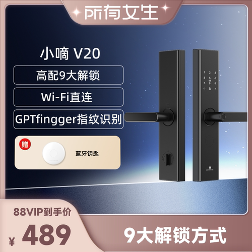 【所有女生直播间】德施曼指纹锁家用密码锁电子智能锁小嘀V20 YB