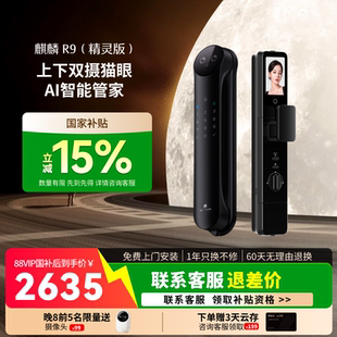 德施曼智能门锁指纹锁家用防盗门人脸猫眼密码 锁麒麟R9精灵版