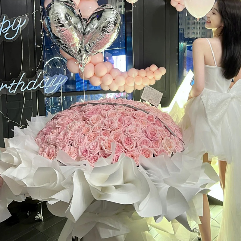 99/199/999朵玫瑰花束鲜花快递同城上海北京配送女友生日求婚礼物