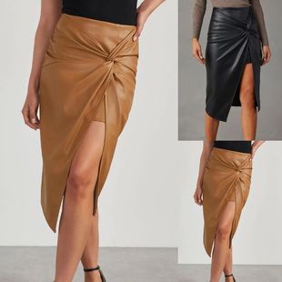 Sexy slit irregular long skirt for woman性感开叉不规则长裙女