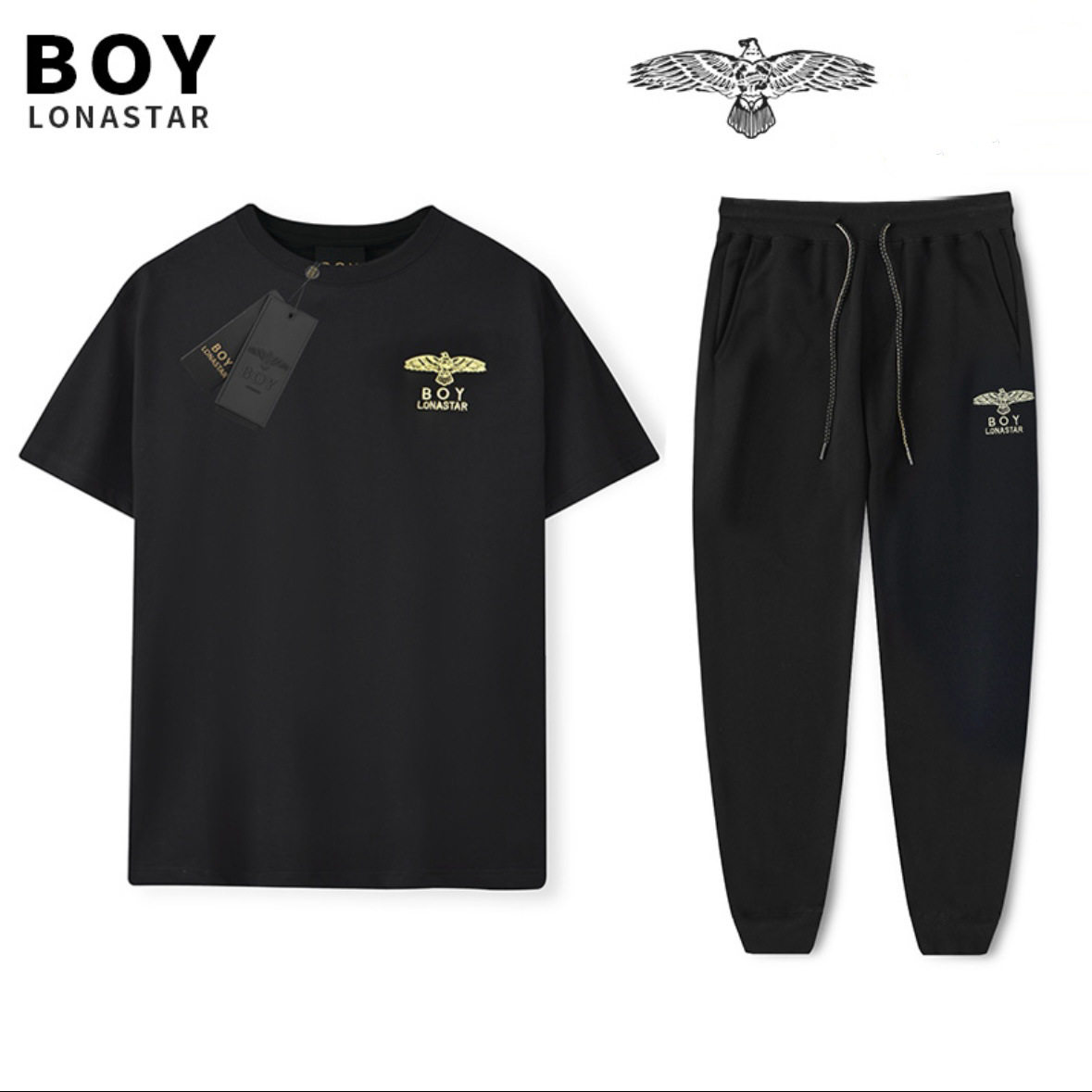 BOY 小鹰短袖烫金2025套休闲裤