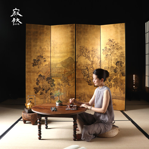 【东方美学】金箔手绘屏风