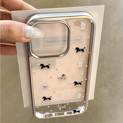 适用苹果15手机壳新款iPhone16套全包ip苹果13的14高级感小众pro波点小狗12保护11可爱promax防摔软15爆款女