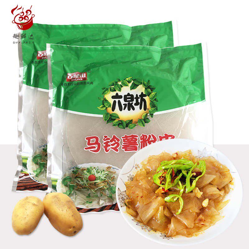 古陵山六泉坊马铃薯粉皮土豆粉袋装酸辣圆粉皮山西晋城500g大宽粉