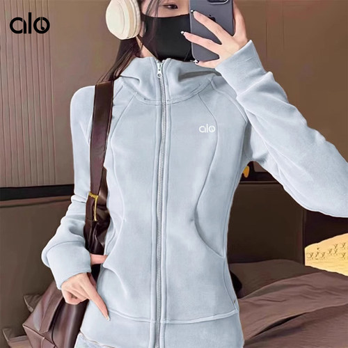 ALONSEM连帽拉链加绒卫衣女秋冬