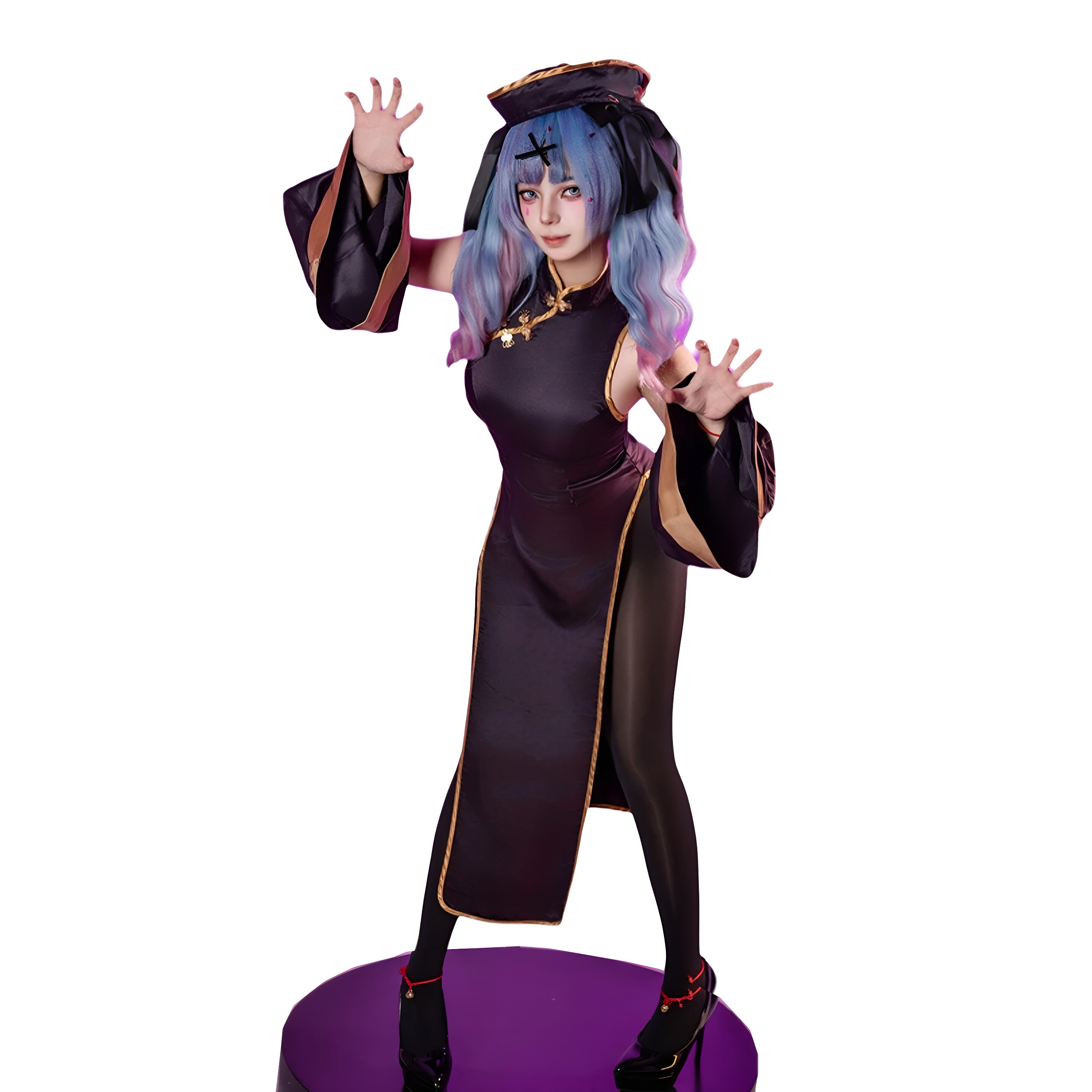 僵尸娘旗袍兔子洞小僵尸COS服女