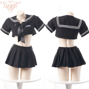 污喵社 日系性感辣妹纯欲露腰JK制服学院风水手服衬衫百褶裙套装