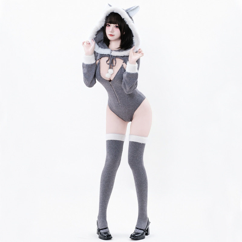 污喵社 圣诞兔女郎cos连体衣性感连帽长袖打底束身紧身衣连体内衣,女装/女士精品,连体衣/裤,淘宝优惠券,粉丝福利购,淘宝优惠卷