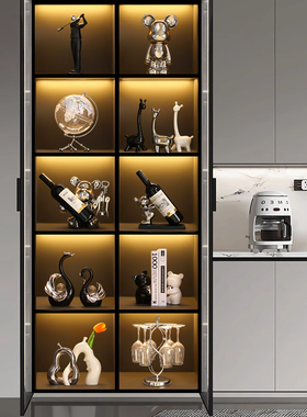 现代酒柜装饰品摆件轻奢高档客x厅家居电视柜暴力熊红酒架2024新