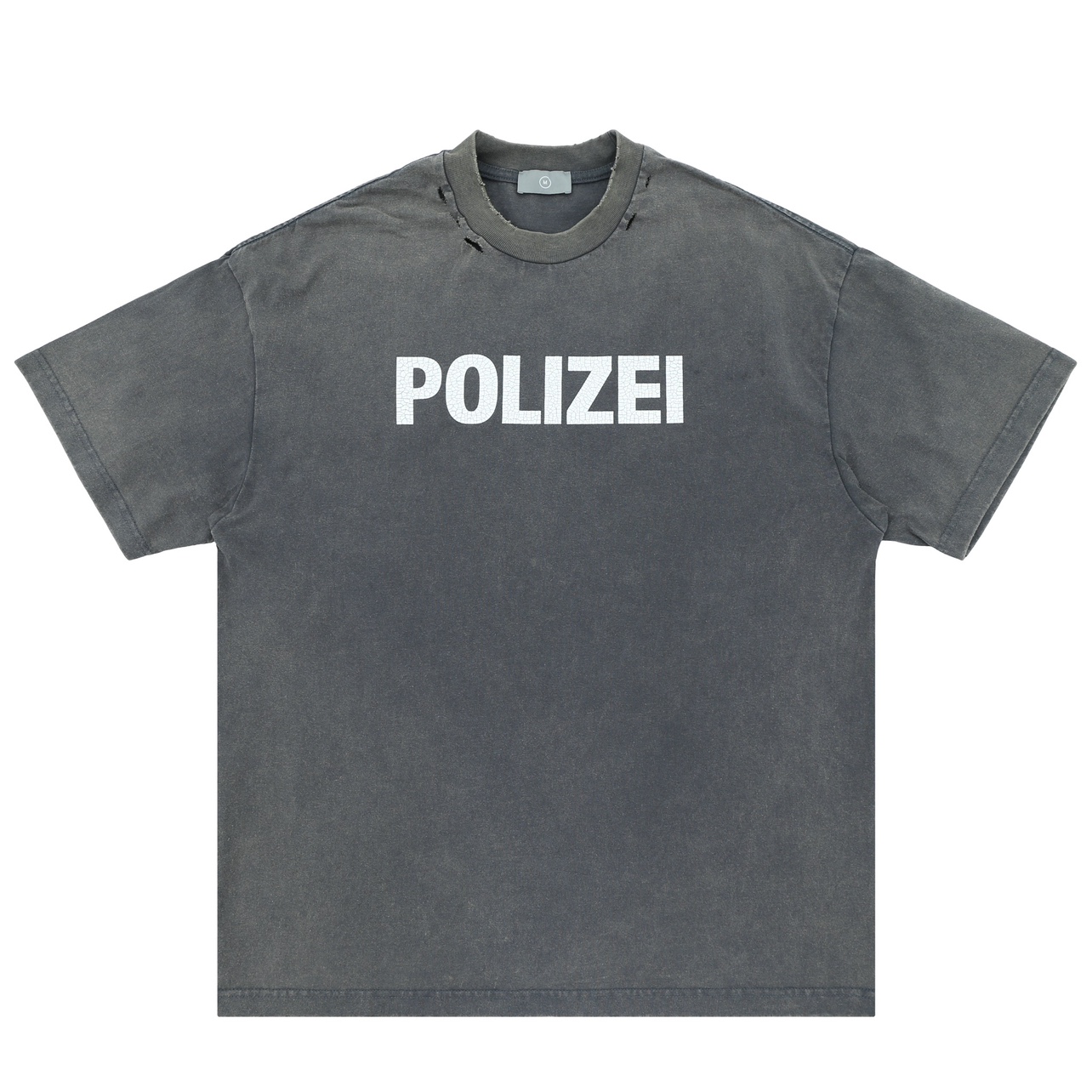 VETEMENTS2024新款POLIZEI警察标志发泡印花宽松短袖T恤男女TEE