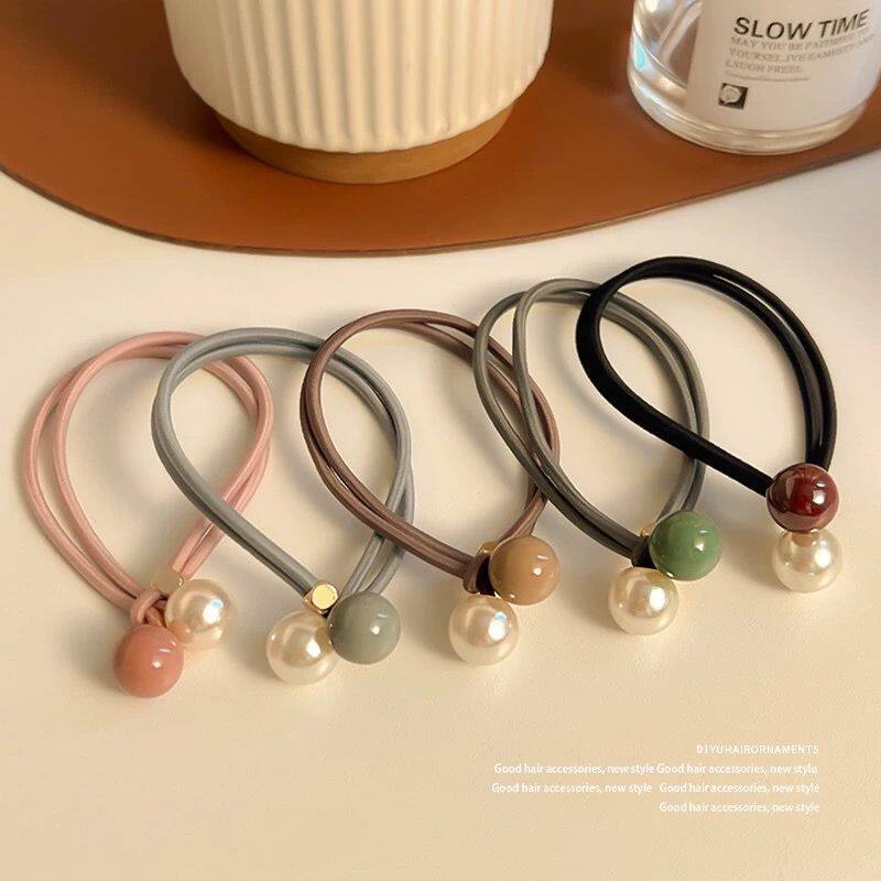 珍珠简约头绳女扎发丸子头橡皮筋发圈女高弹力加粗发饰百搭低马尾,饰品/流行首饰/时尚饰品新,发饰,淘宝优惠券,粉丝福利购,淘宝优惠卷