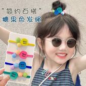 儿童糖果色发绳字母MIN橡皮筋扎头绳小女孩扎辫子不伤发甜美发圈