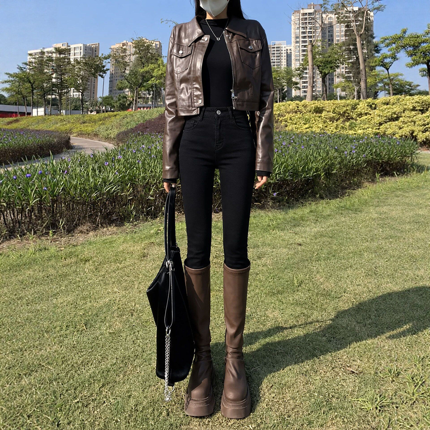 黑色紧身牛仔裤女2026新款秋季高腰修身显瘦小个子弹力小脚小黑裤