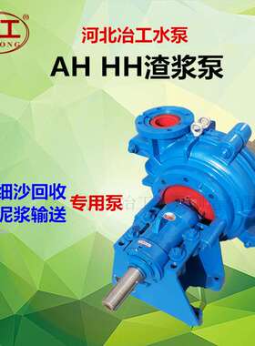 耐磨铬合金河北水泵6/4D-AH卧式渣浆泵灰渣泥浆砂浆煤泥泵