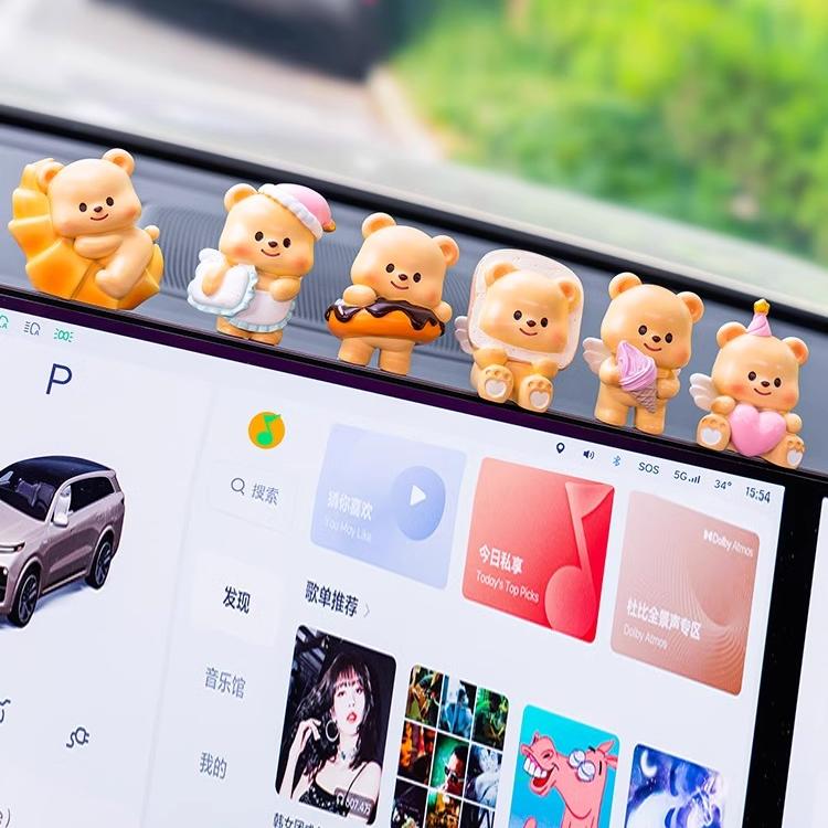 网红可爱奶油小熊车饰摆件