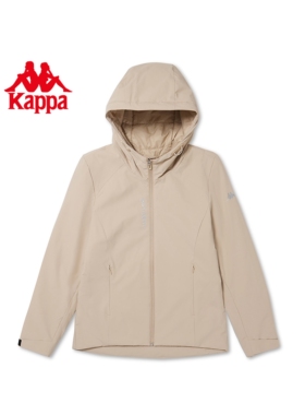 Kappa卡帕女装冬新款连帽棉服保暖简约字母外套K0D82MM41