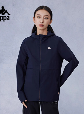 Kappa卡帕女装秋季新款百搭简约运动休闲防风衣K0E62FJ40