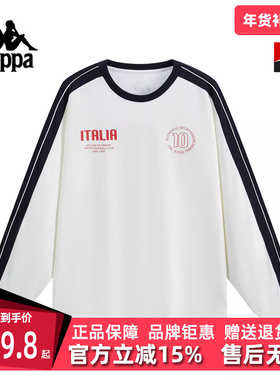 Kappa卡帕男装女装2025秋季新款时尚纯棉圆领长袖T恤K0FY2TC01