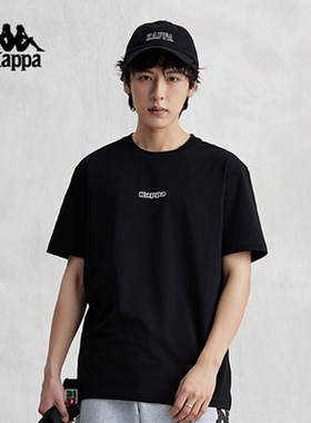 Kappa卡帕复古短袖新款男夏简约休闲T恤字母半袖K0E32TD01