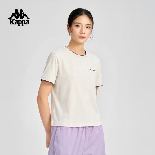 Kappa卡帕背靠背运动短袖女2026新款夏季圆领宽松休闲t恤上衣女款