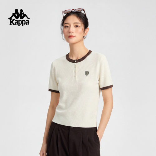 Kappa卡帕女装2026秋季新款圆领上衣运动休闲短袖T恤K0G62TD20
