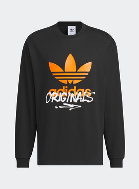 Adidas阿迪达斯男装秋季新款时尚圆领运动休闲长袖T恤JM7270