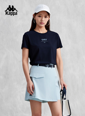 Kappa卡帕女装夏季新款短袖凉感正肩修身字母T恤K0E42TD43
