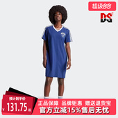 运动V领短袖 新款 连衣裙IT9853 夏季 Adidas阿迪达斯三叶草女装