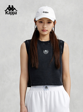 Kappa卡帕复古女款背心新款夏季休闲无袖上衣K0E42VV01