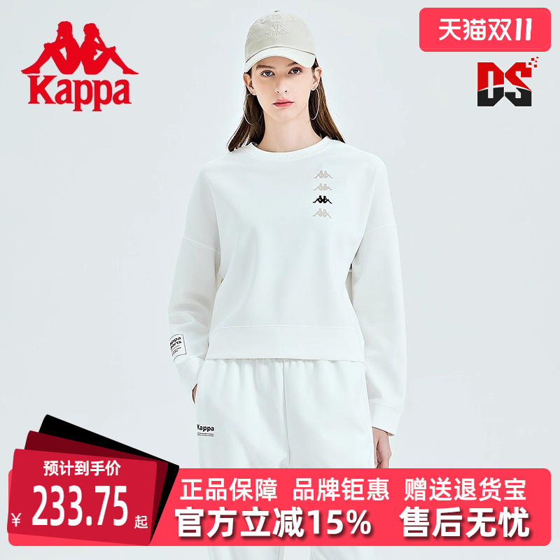 卡帕运动休闲女子圆领套头衫针织