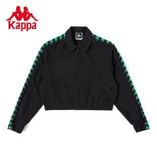 Kappa卡帕春季新款女运动茄克撞色串标夹克外套短款K0D62JJ27