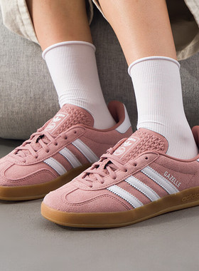 Adidas阿迪达斯三叶草女鞋2025秋季新款GAZELLE INDOOR板鞋JS1397