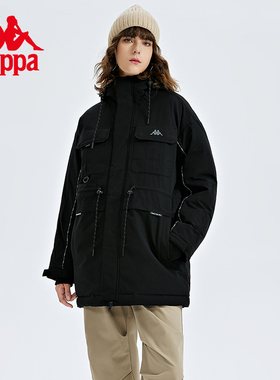 Kappa卡帕女装冬季新款舒适保暖工装防寒学院风羽绒服K0C82YY09D