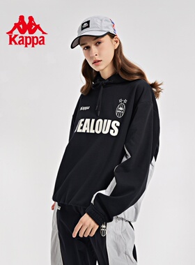 Kappa卡帕男装女装春季新款舒适复古运动休闲连帽卫衣KAB0KT05