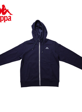 Kappa卡帕女装冬季新款加绒运动保暖休闲连帽开衫K0B82MK02