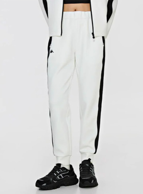 Kappa卡帕女裤夏季新款撞色运动休闲简约舒适长裤K0E22AK45