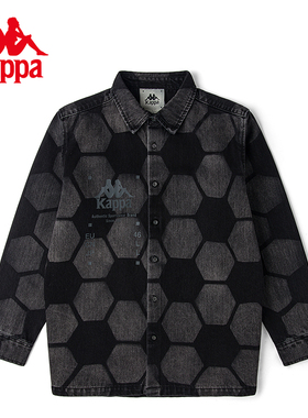 kappa卡帕男女茄克冬新款运动服情侣牛仔衬衫外套K0BY2JJ62G