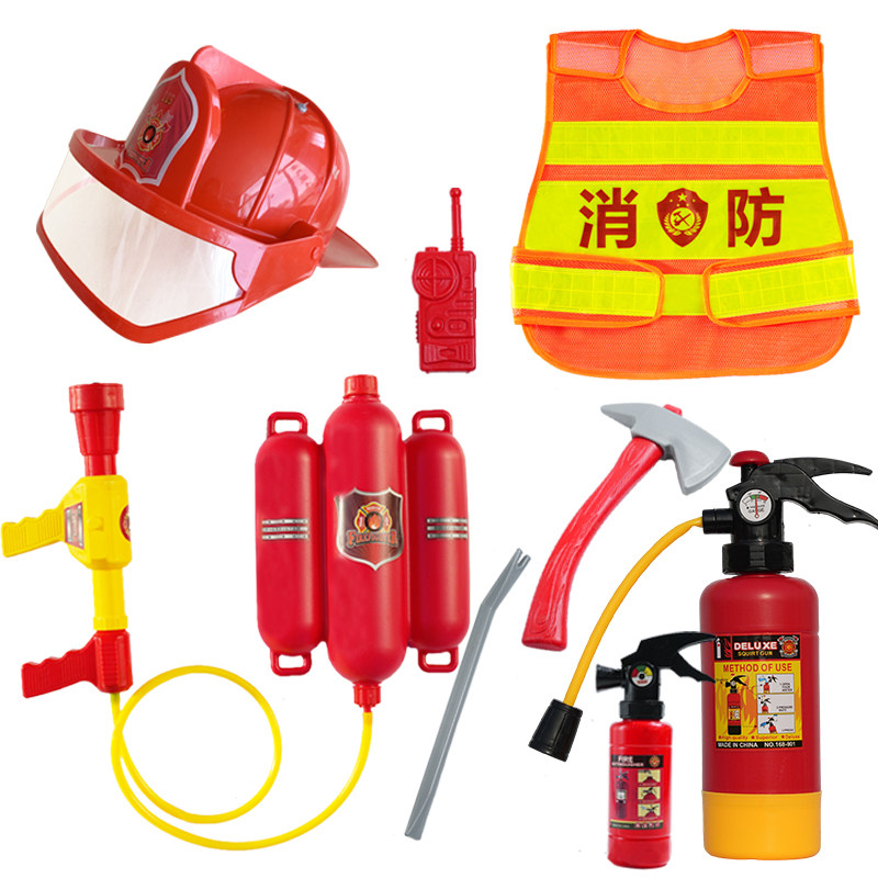 消防员消防儿童玩具套装装备角色扮演灭火器水枪喷水马甲仿真山姆
