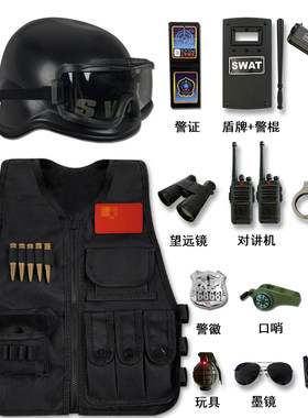 儿童警察玩具枪幼儿园角色扮演交警女童玩具黑猫警长套装演出服男