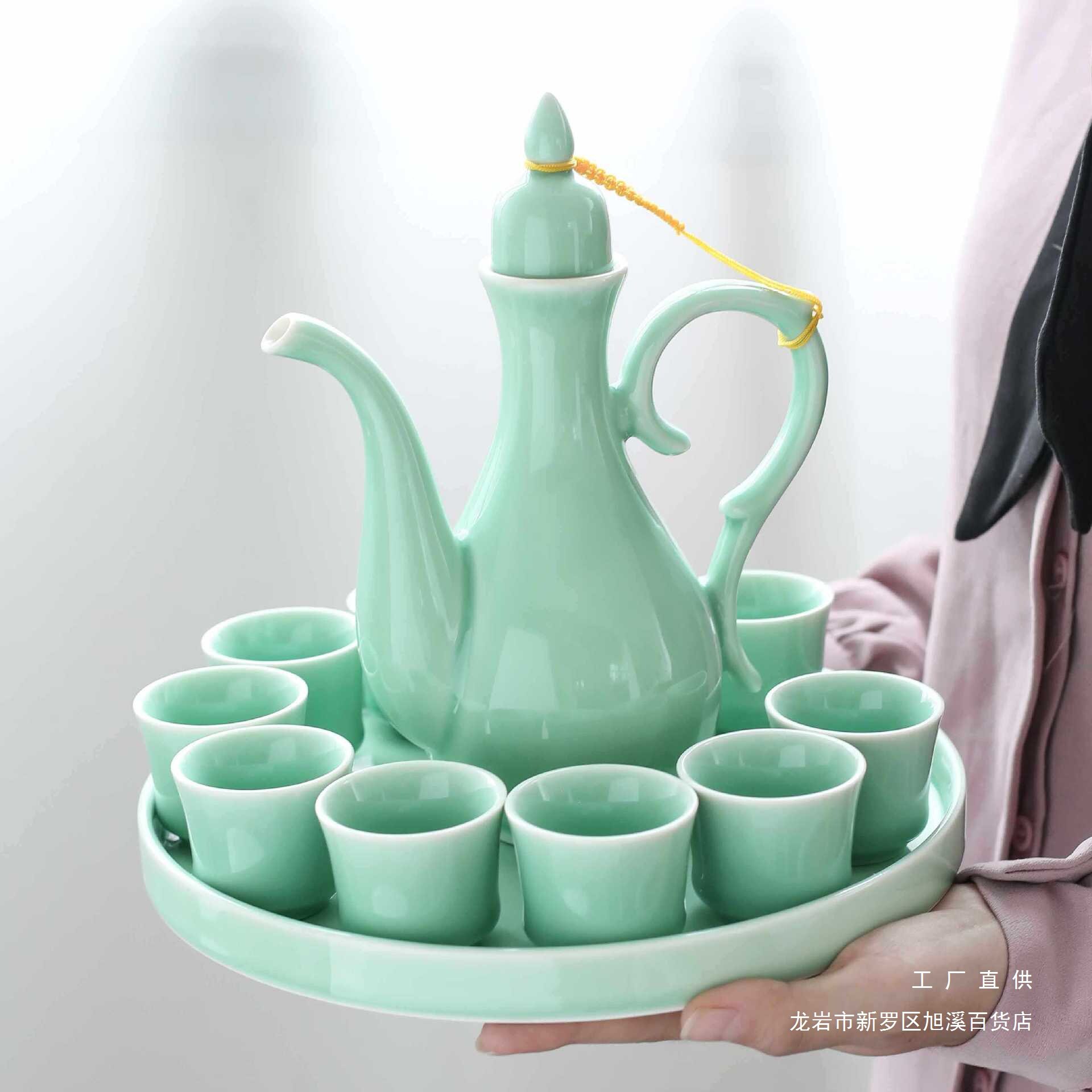 陶瓷酒具仿古酒壶家用白酒杯中式分酒器小酒盅套装宫廷古风烈酒杯