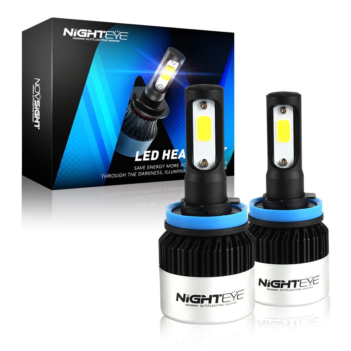 NIGHTEYE厂家供应S2 LED汽车大灯 外贸新款 8000LM 72W H1 H4 H7