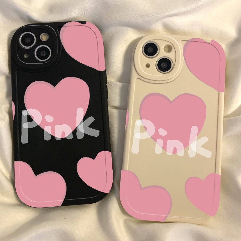适用华为mate60/50/40手机壳P60P50P30保护套nova11/10/8/7/6奶油纹V40荣耀90/80/70/X50软壳pro粉色爱心nova