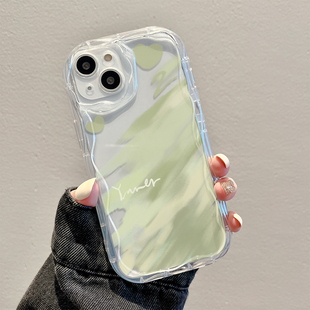 14plus女x xr透明iphonex硅胶8水滴ipone11新款 潮流创意绿色晕染啡适用苹果15 手机壳iPhone13promax套12新款