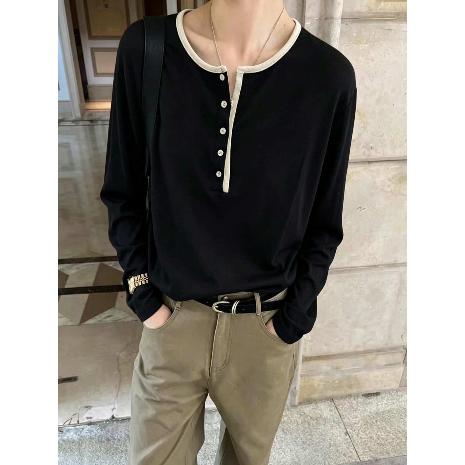长袖上衣女26新款修身套头t恤气质百搭打底衫长袖T恤G5065