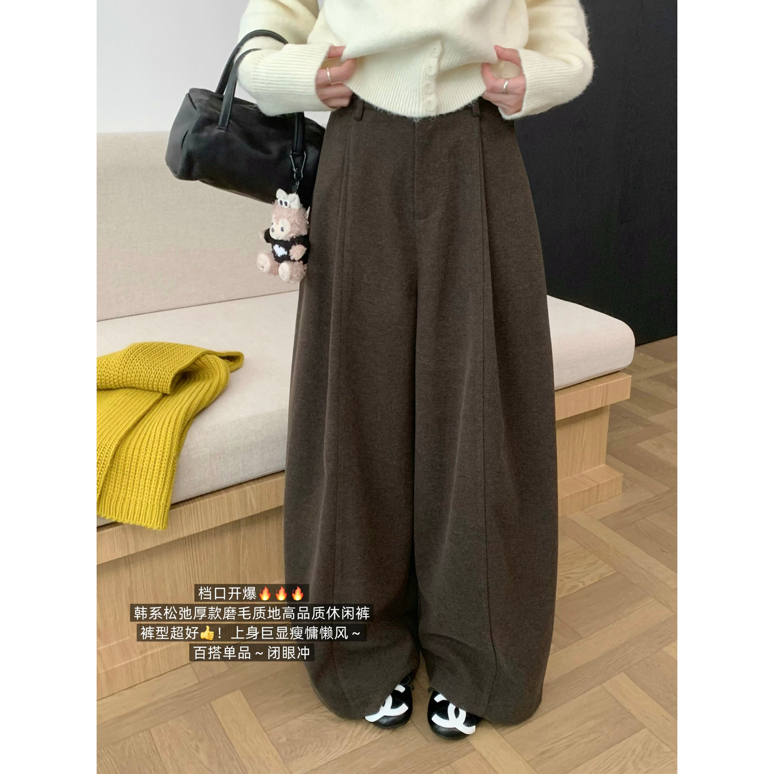 秋新品时尚款简约气质长裤女百搭直筒裤休闲裤80688A88