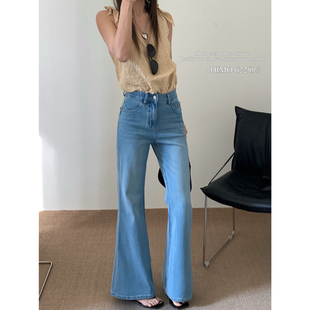 26年上新四面弹韩版 牛仔裤 YS1 62286兰 刺绣不贴腿喇叭裤