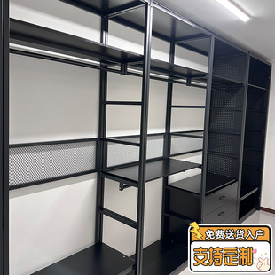 衣帽架服装展示架家用步入式衣帽间网红同款落地架家用金属挂衣架
